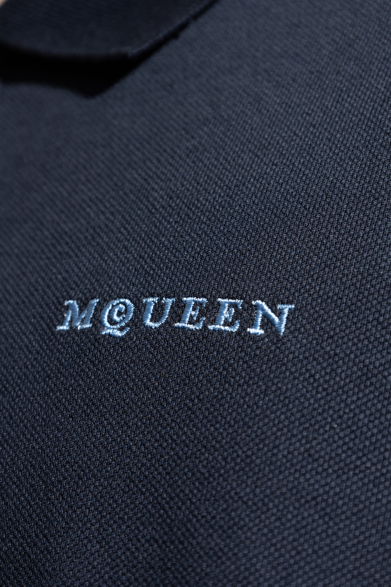 Navy blue Polo shirt with embroidered logo Alexander McQueen